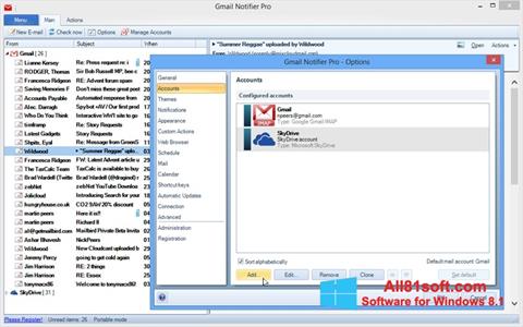 لقطة شاشة Gmail Notifier لنظام التشغيل Windows 8.1