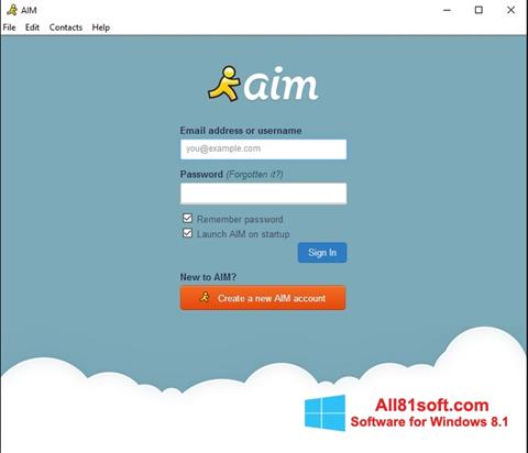 لقطة شاشة AOL Instant Messenger لنظام التشغيل Windows 8.1