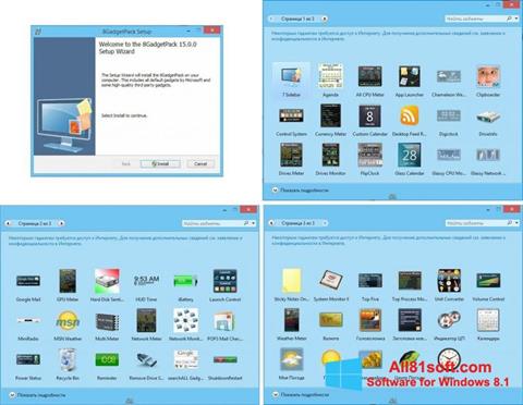 لقطة شاشة 8GadgetPack لنظام التشغيل Windows 8.1