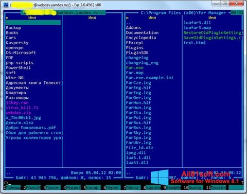 لقطة شاشة Far Manager لنظام التشغيل Windows 8.1