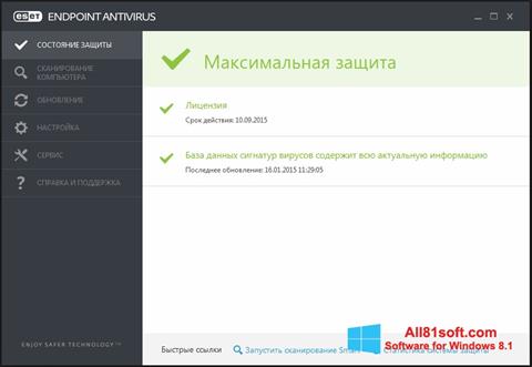 لقطة شاشة ESET Endpoint Antivirus لنظام التشغيل Windows 8.1