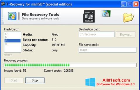لقطة شاشة F-Recovery SD لنظام التشغيل Windows 8.1