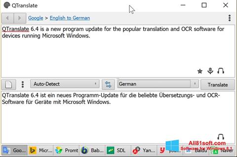 لقطة شاشة QTranslate لنظام التشغيل Windows 8.1