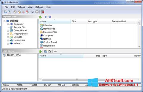 لقطة شاشة InfraRecorder لنظام التشغيل Windows 8.1