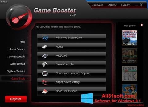 لقطة شاشة Game Booster لنظام التشغيل Windows 8.1