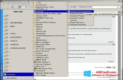 لقطة شاشة AviSynth لنظام التشغيل Windows 8.1
