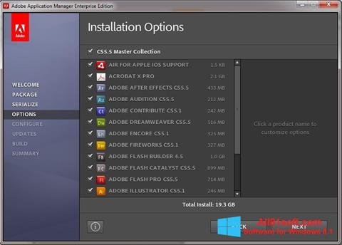 لقطة شاشة Adobe Application Manager لنظام التشغيل Windows 8.1