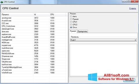 لقطة شاشة CPU-Control لنظام التشغيل Windows 8.1