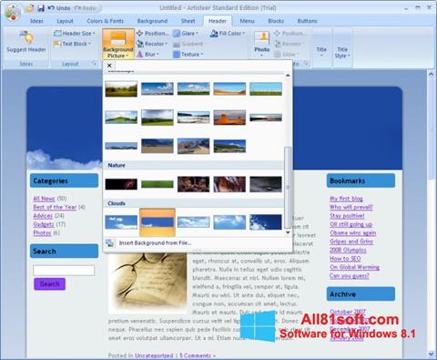 لقطة شاشة Artisteer لنظام التشغيل Windows 8.1