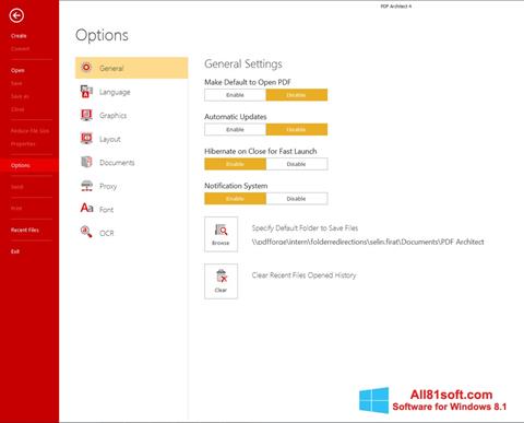 لقطة شاشة PDF Architect لنظام التشغيل Windows 8.1