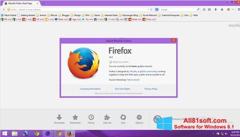 لقطة شاشة Mozilla Firefox Offline Installer لنظام التشغيل Windows 8.1