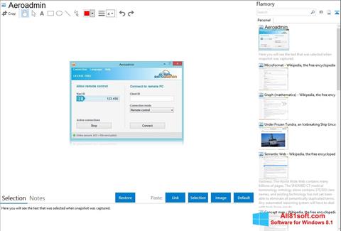 لقطة شاشة AeroAdmin لنظام التشغيل Windows 8.1