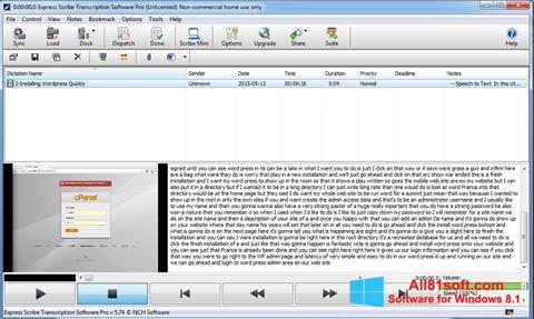 لقطة شاشة Express Scribe لنظام التشغيل Windows 8.1