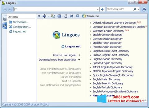 لقطة شاشة Lingoes لنظام التشغيل Windows 8.1