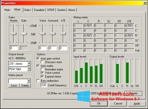 لقطة شاشة AC3 Codec لنظام التشغيل Windows 8.1