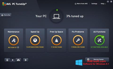 لقطة شاشة AVG PC Tuneup لنظام التشغيل Windows 8.1