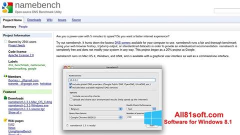لقطة شاشة NameBench لنظام التشغيل Windows 8.1
