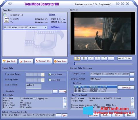 لقطة شاشة Total Video Converter لنظام التشغيل Windows 8.1