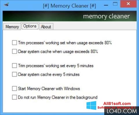 لقطة شاشة Memory Cleaner لنظام التشغيل Windows 8.1