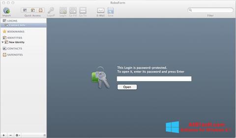 لقطة شاشة RoboForm لنظام التشغيل Windows 8.1
