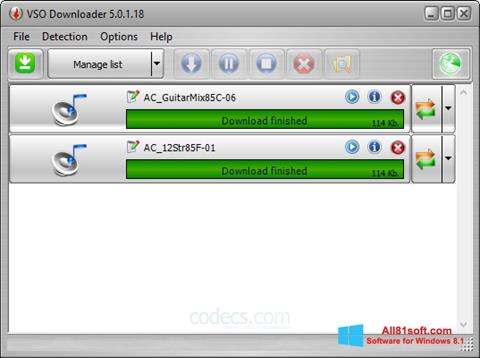 لقطة شاشة VSO Downloader لنظام التشغيل Windows 8.1