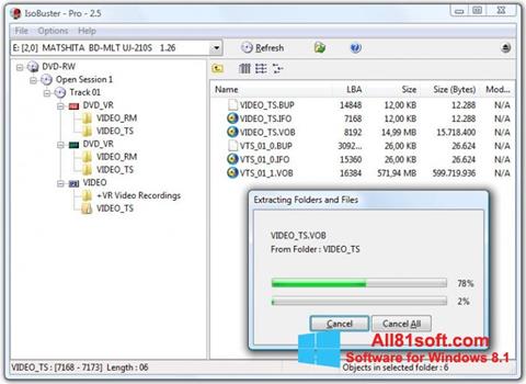 لقطة شاشة IsoBuster لنظام التشغيل Windows 8.1