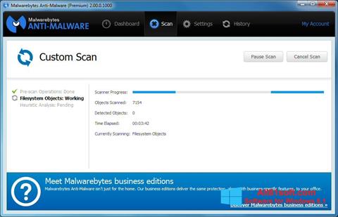 لقطة شاشة Malwarebytes Anti-Malware لنظام التشغيل Windows 8.1