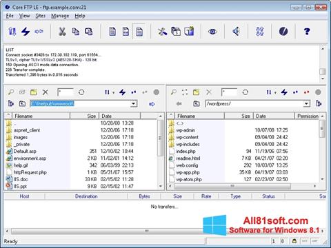 لقطة شاشة Core FTP لنظام التشغيل Windows 8.1