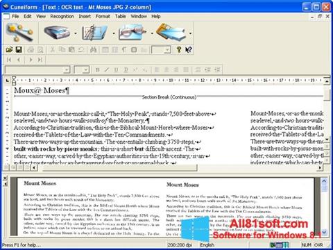 لقطة شاشة CuneiForm لنظام التشغيل Windows 8.1