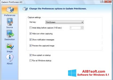 لقطة شاشة Gadwin PrintScreen لنظام التشغيل Windows 8.1
