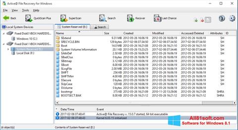 لقطة شاشة Active File Recovery لنظام التشغيل Windows 8.1
