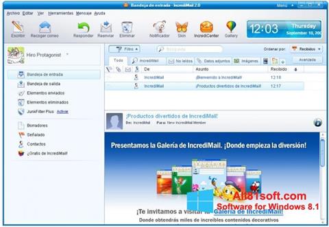 لقطة شاشة IncrediMail لنظام التشغيل Windows 8.1