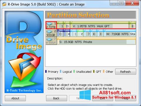 لقطة شاشة R-Drive Image لنظام التشغيل Windows 8.1