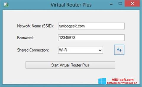 لقطة شاشة Virtual Router Plus لنظام التشغيل Windows 8.1