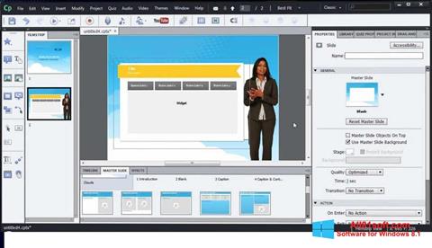 لقطة شاشة Adobe Captivate لنظام التشغيل Windows 8.1