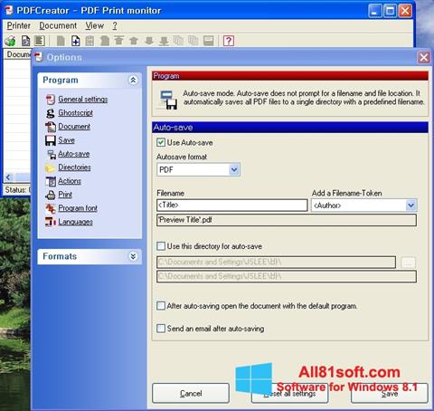 لقطة شاشة PDFCreator لنظام التشغيل Windows 8.1