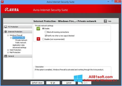 لقطة شاشة Avira Internet Security لنظام التشغيل Windows 8.1
