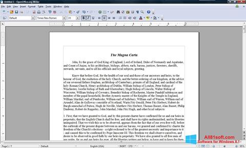 لقطة شاشة OpenOffice لنظام التشغيل Windows 8.1