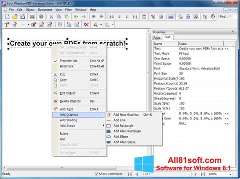 لقطة شاشة Foxit PDF Editor لنظام التشغيل Windows 8.1