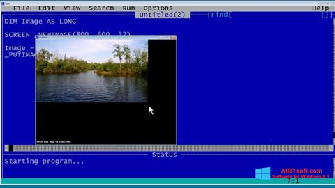 لقطة شاشة QBasic لنظام التشغيل Windows 8.1