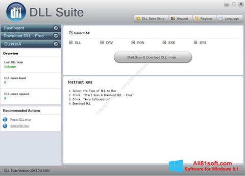 لقطة شاشة DLL Suite لنظام التشغيل Windows 8.1