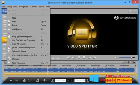لقطة شاشة SolveigMM Video Splitter لنظام التشغيل Windows 8.1