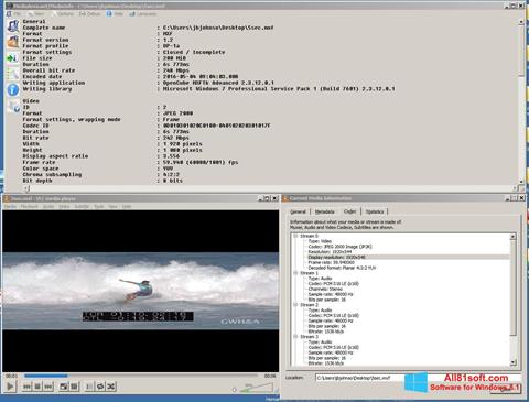 لقطة شاشة MediaInfo لنظام التشغيل Windows 8.1