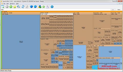 لقطة شاشة SpaceSniffer لنظام التشغيل Windows 8.1