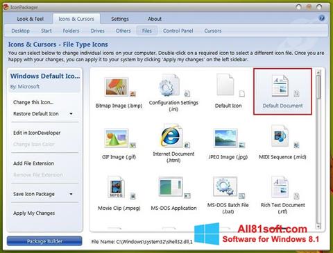 لقطة شاشة IconPackager لنظام التشغيل Windows 8.1