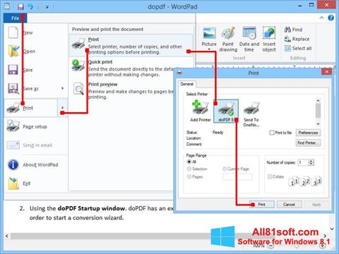 لقطة شاشة doPDF لنظام التشغيل Windows 8.1