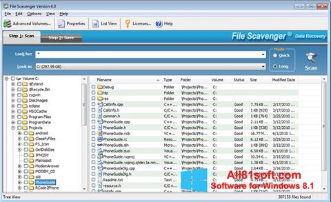 لقطة شاشة File Scavenger لنظام التشغيل Windows 8.1