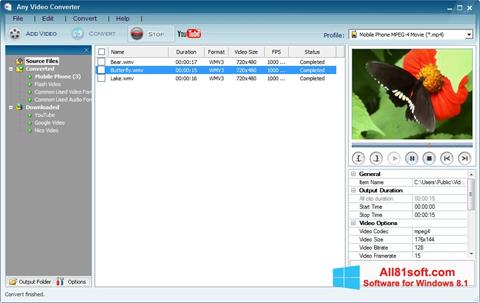 لقطة شاشة Any Video Converter لنظام التشغيل Windows 8.1