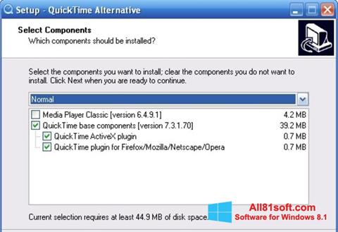 لقطة شاشة QuickTime Alternative لنظام التشغيل Windows 8.1