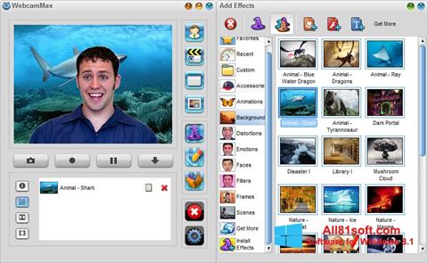 لقطة شاشة WebcamMax لنظام التشغيل Windows 8.1